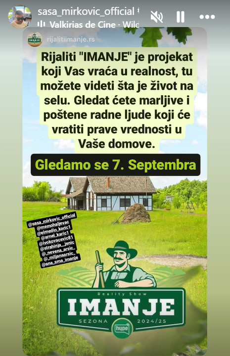 saša mirković instagram imanje