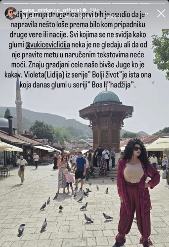 SAŠA MIRKOVIĆ STAO U ODBRANU LIDIJE VUKIĆEVIĆ NAKON TARGETIRANJA OD STRANE BOSANSKIH MEDIJA: „Prvi bih osudio svaki njen postupak usmeren protiv pripadnika bilo koje vere ili nacije, ali ona nije takva osoba da to radi“ (FOTO)